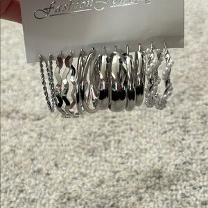 Silver Hoop Earring Set
